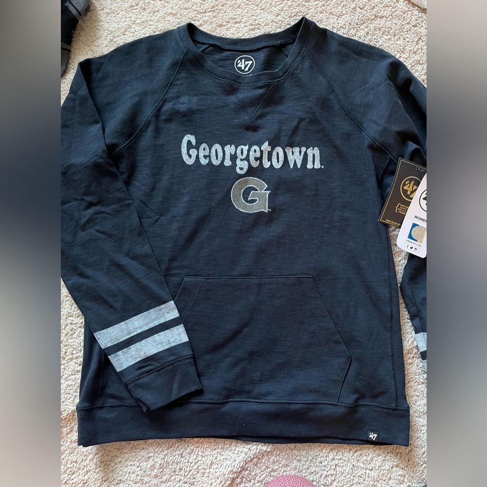 NWT Georgetown University 47 Brand Women’s Cotton Sweatshirt M 🏀